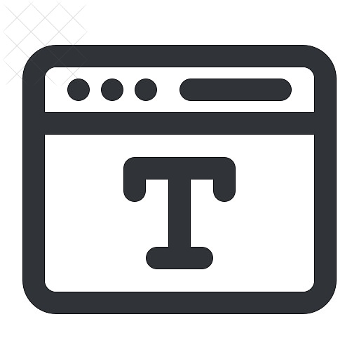 Interface, browser, font, text, typography icon.
