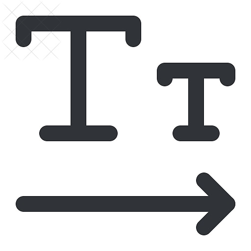 Text, typography, direction, format, right icon.