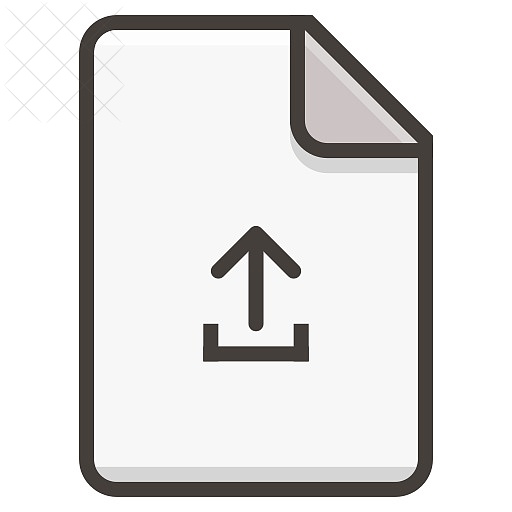 Document, file, arrow, upload icon.