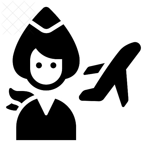 Airhostess, avatar, crew, flight, lady icon.