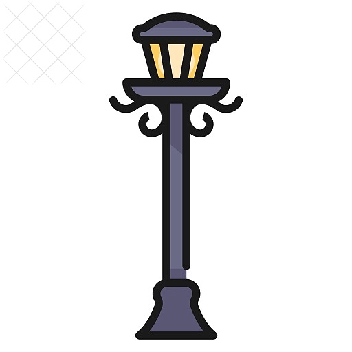 City, lamp, lantern, light, post icon.