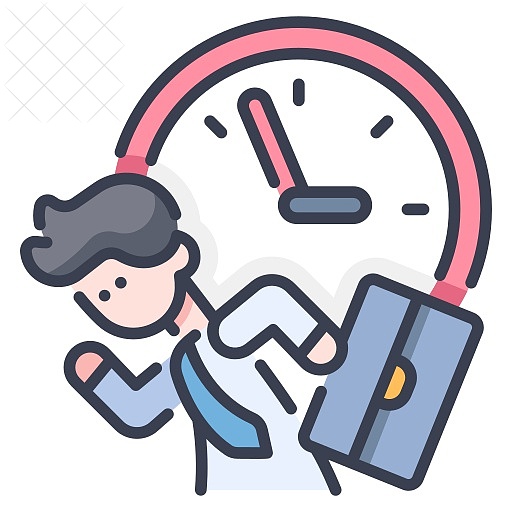 Business, businessman, clock, deadline, punctuality icon.