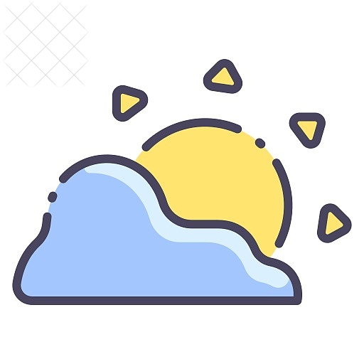 Cloud, cloudy, light, nature, sky icon.