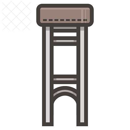Brown, chair, tall, furniture, interior icon.