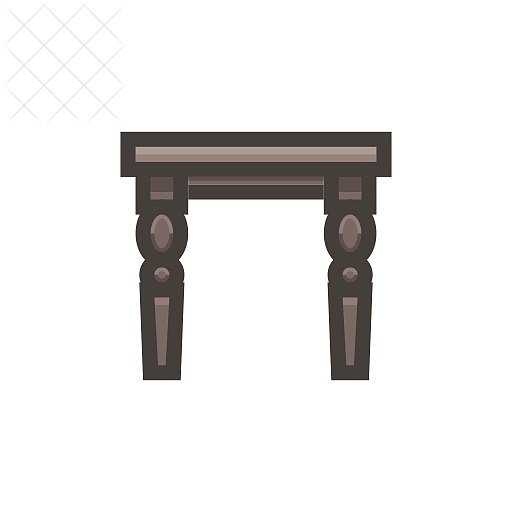 Footstool, wood, furniture, seat icon.