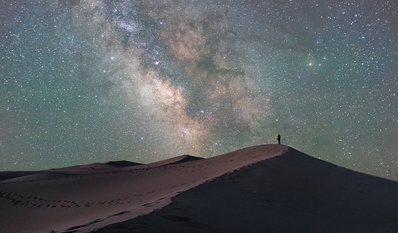 庫布齊沙漠銀河圖片素材