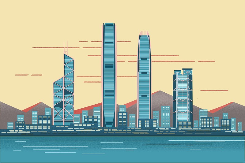 香港城市建筑天際線圖片素材
