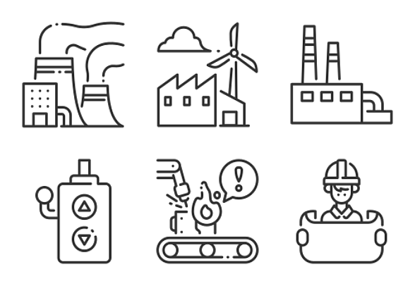 **行業大綱大綱風格**
包含30個圖標的圖標包。

包括設計:
——行業
——工業
——工廠
——機器
——權力
- - - - - -倉庫
——污染
——修復
——頭盔
- - -緊急圖標icon圖片