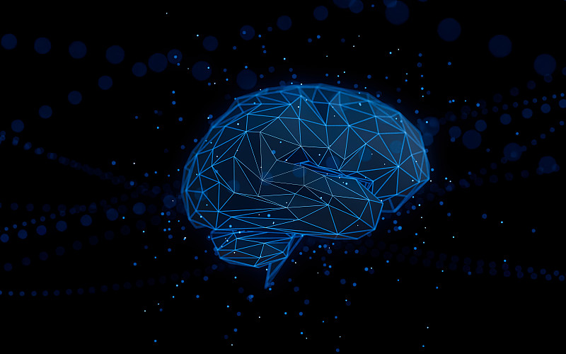 科技感藍色發光線條,人腦,未來科技人工智能圖片素材