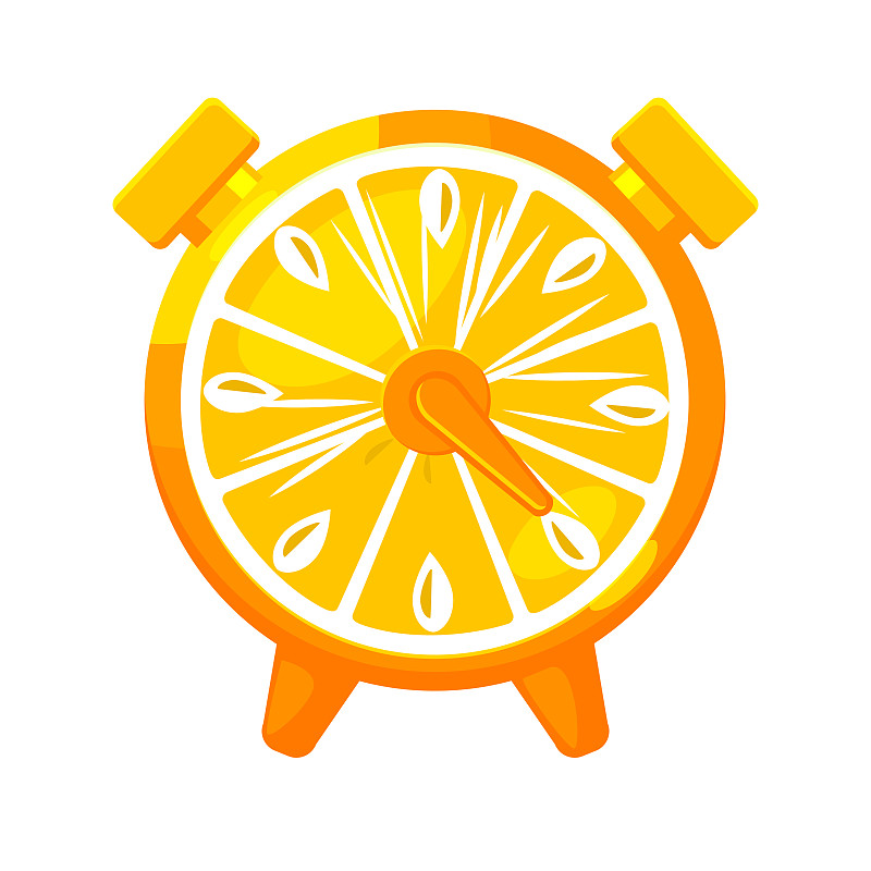 橙色時鐘游戲圖標的動畫和UI插畫圖片