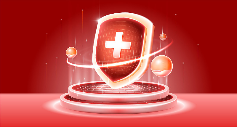 互联网医疗科技感安全防护盾牌插图图片下载