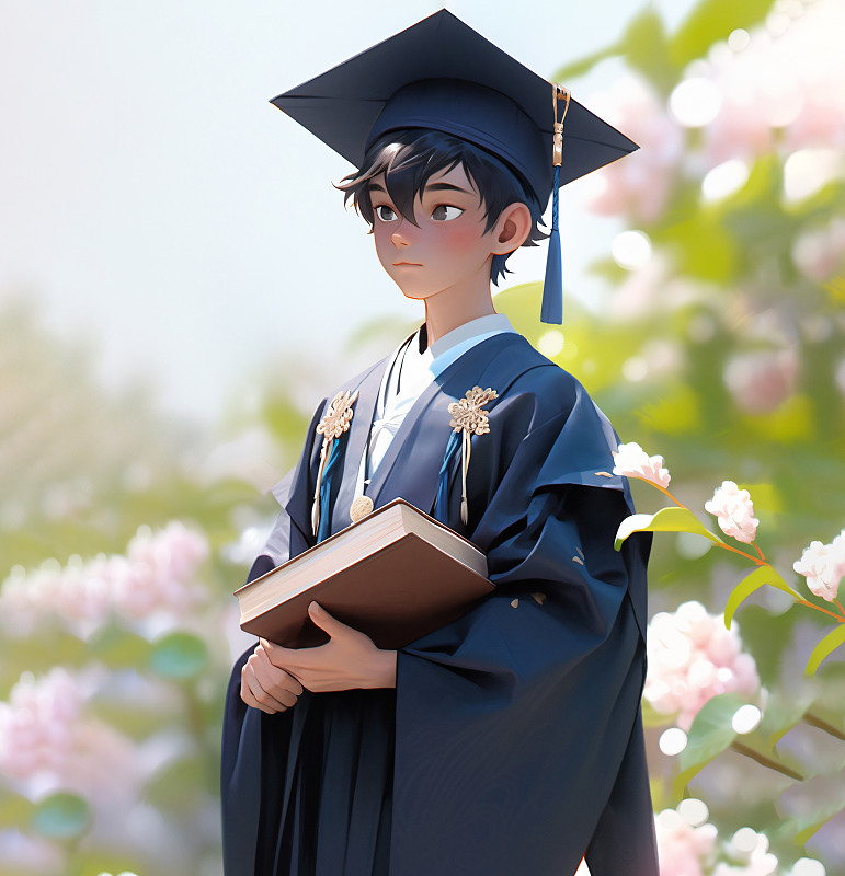 畢業季的男生3D人物圖片下載
