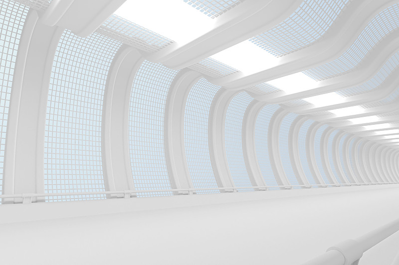 3D渲染，現代隧道攝影圖片