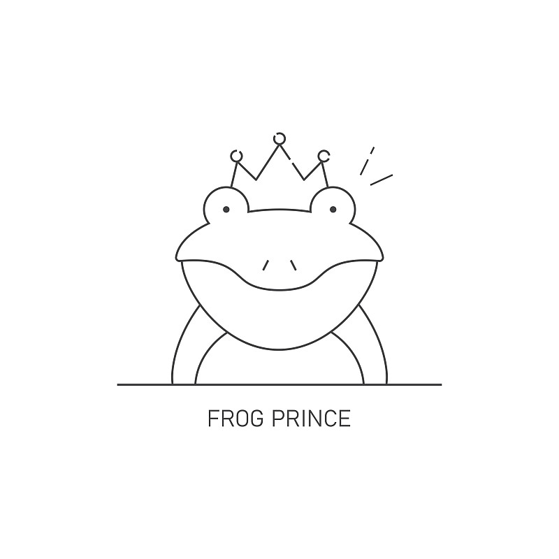 青蛙王子圖標矢量設計。插畫圖片