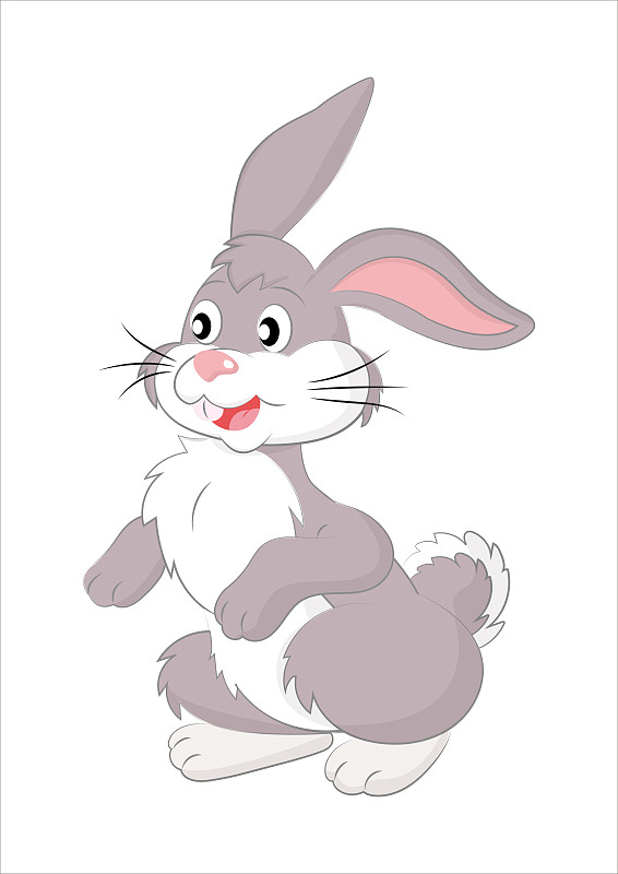 孤立在白色背景上的卡通矢量兔子插畫圖片