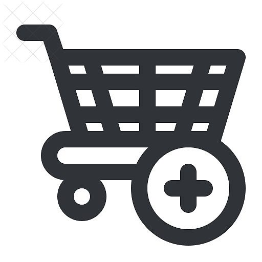 Ecommerce, add, buy, cart, plus icon.