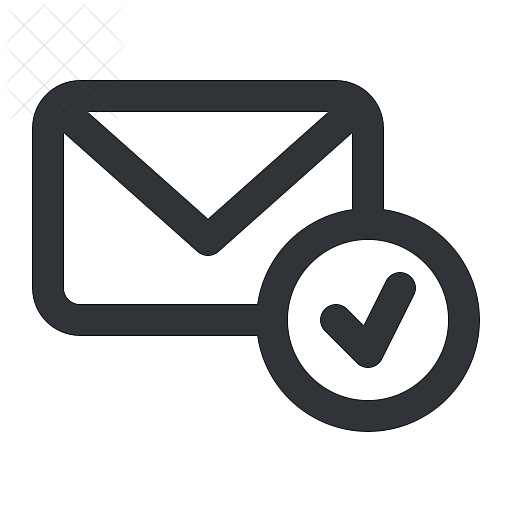 Email, envelope, letter, mail, check icon.