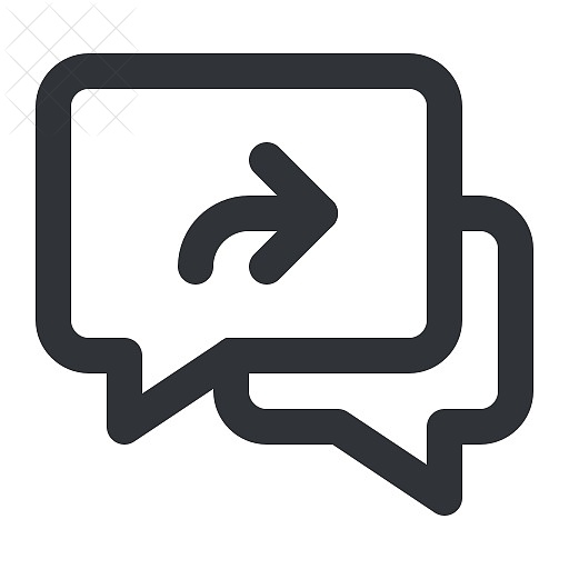 Arrow, chat, communication, conversation, message icon.