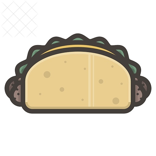 Burrito, mexican, taco, food icon.