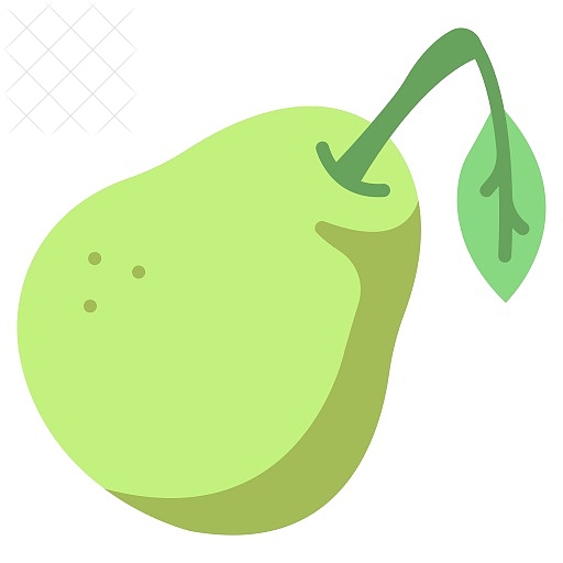 Food, fruit, healthy, leaf, pear icon.