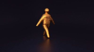 一个抽象金属人走路的循环动画元素下载