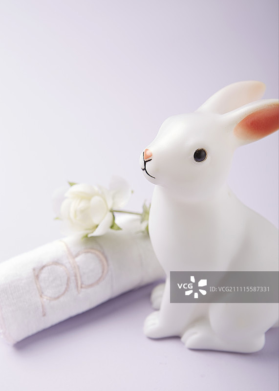 毛巾玩具兔图片素材