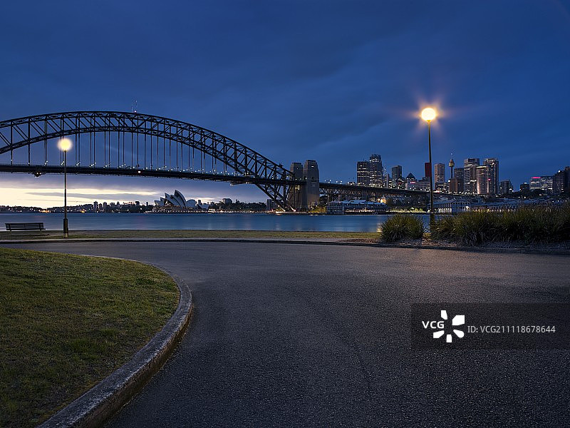 暮色中的悉尼海港大桥图片素材