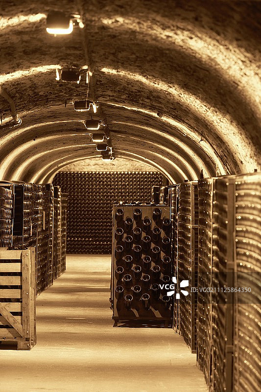 酒窖里的葡萄酒图片素材