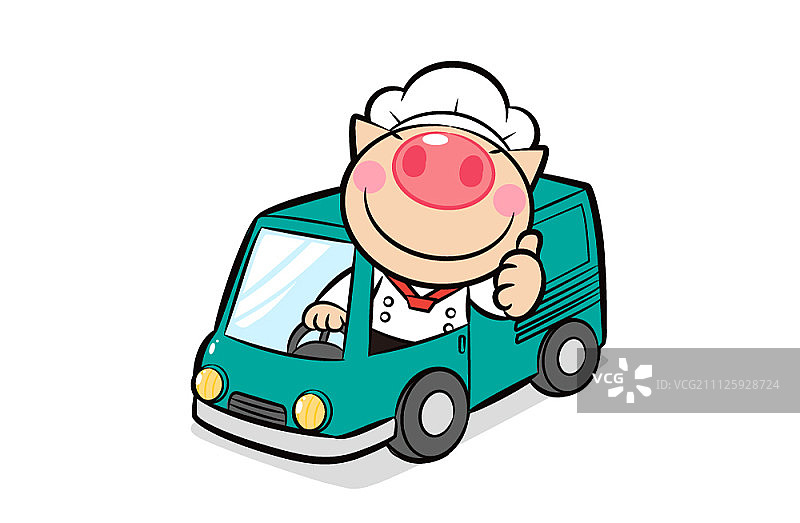 猪厨师插图图片素材