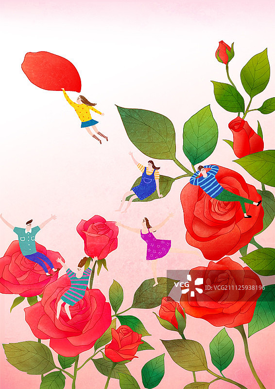 玫瑰小雕像的插图图片素材