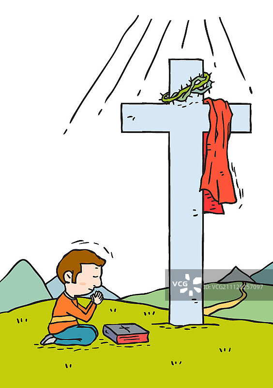耶稣基督的插画图片素材