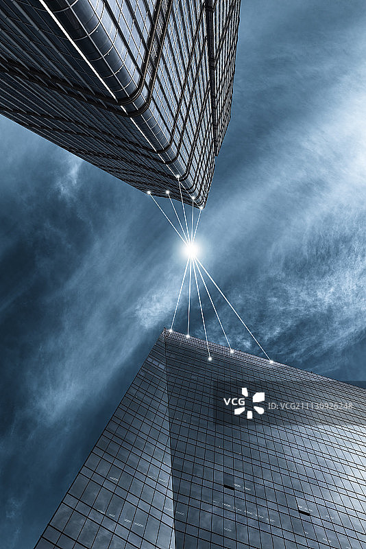 科技互联的北京CBD摩天大楼图片素材