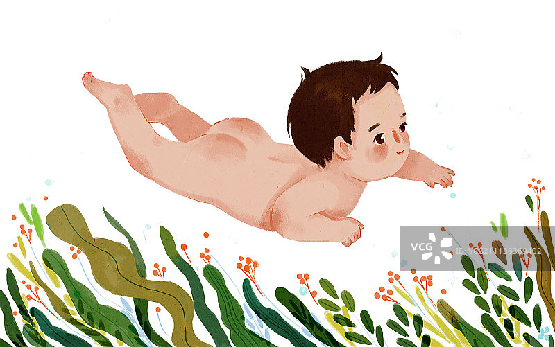 婴儿宝宝游泳图片素材