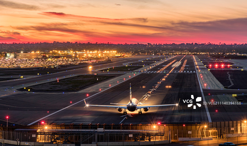 黄昏的美国圣地亚哥机场图片素材