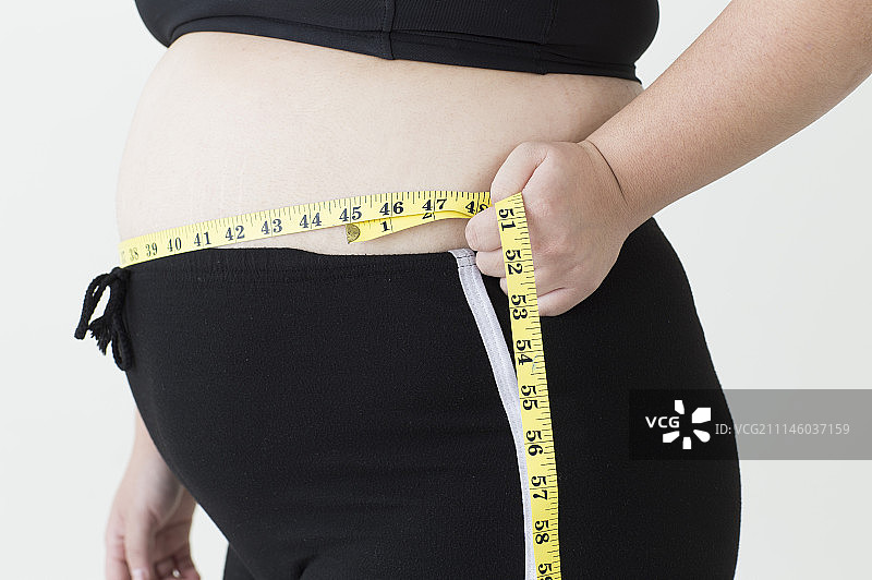 女性,肥胖,测量,腰围图片素材