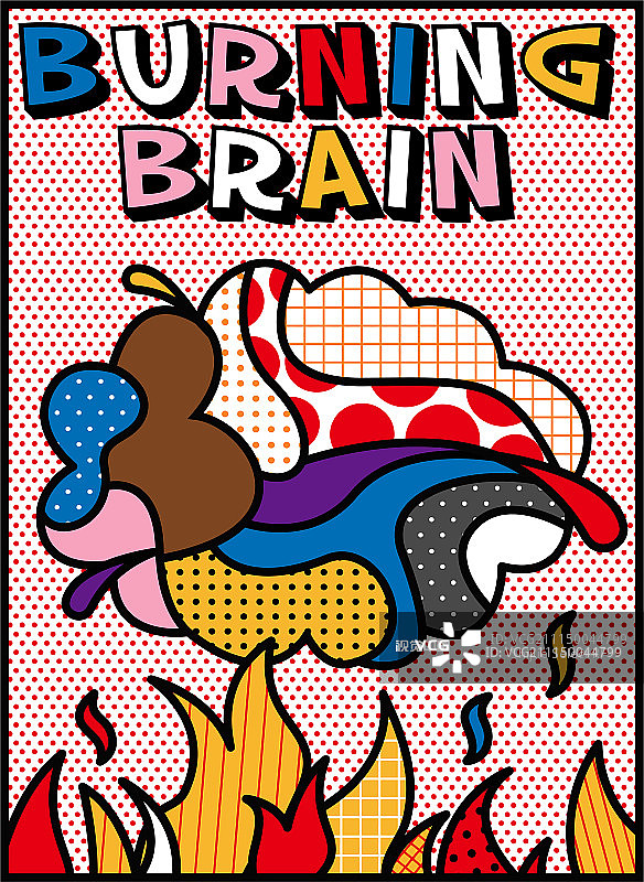 波普 大脑 脑力 艺术 色彩 几何 图案图片素材