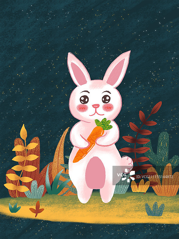 小动物晚安系列之兔子图片素材