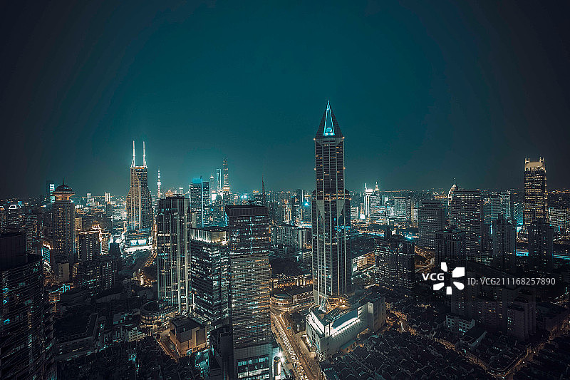 上海城市建筑夜景图片素材