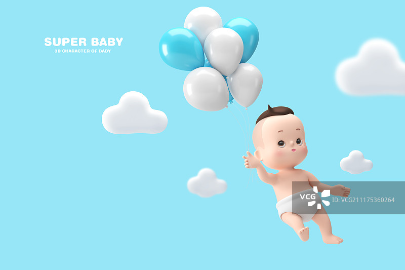 超级宝宝概念，3D宝宝角色。015图片素材
