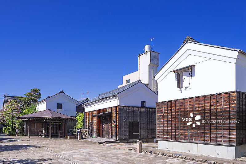 Kura no tsuji在江户时代非常繁荣，是关西和北陆地区之间运输物资的停靠点，重新开发并保持为一个老城广场，位于日本福井县越前武夫图片素材
