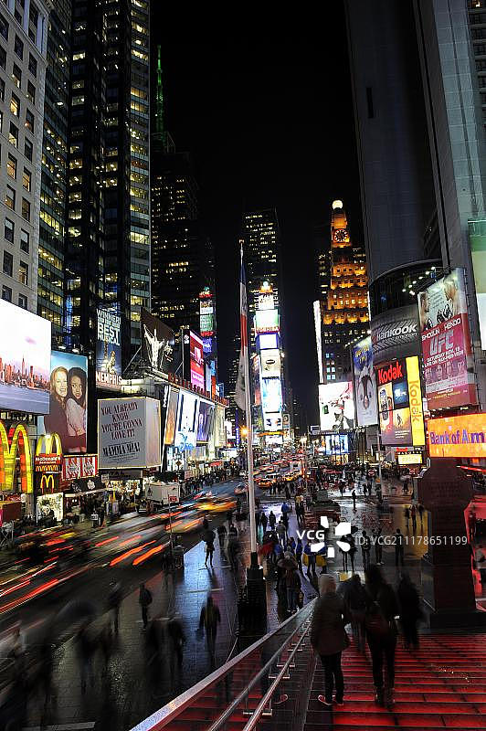 时代广场夜景，百老汇，曼哈顿中城，美国纽约，美国，北美图片素材