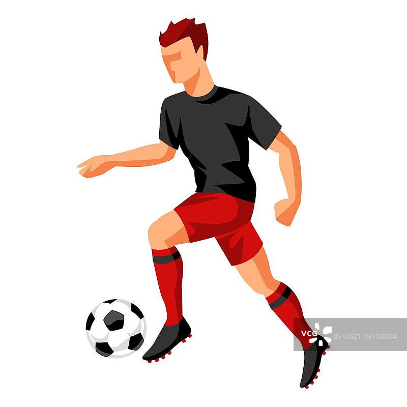 足球运动员。体育足球插图。足球运动员。体育足球插图。图片素材