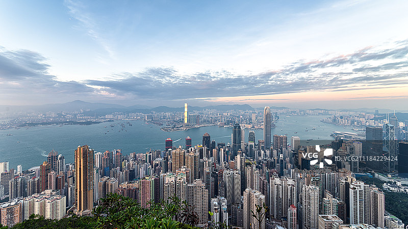 香港维多利亚港全景图图片素材