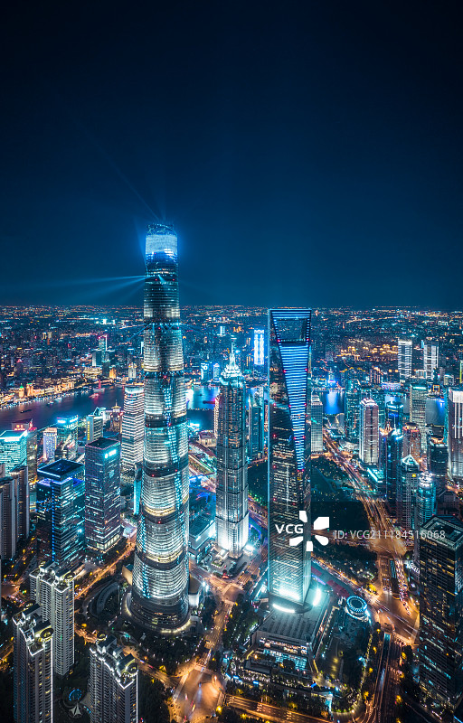 上海中心镭射之夜图片素材