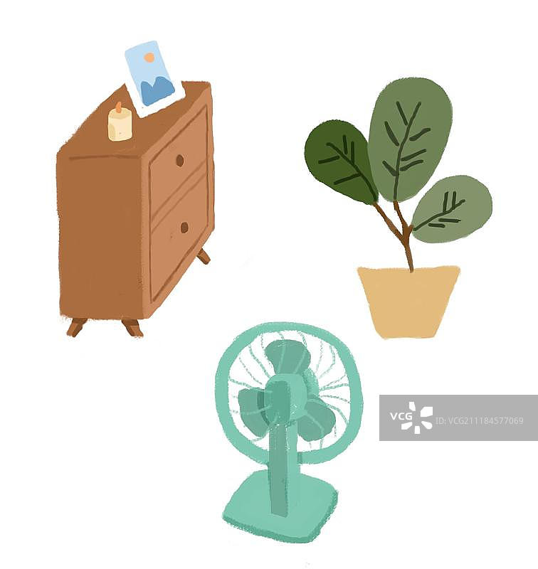 植物和电风扇图片素材