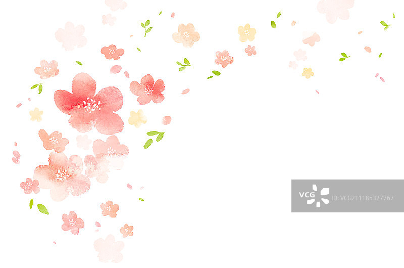 背景，花，春天，模糊，水彩图片素材