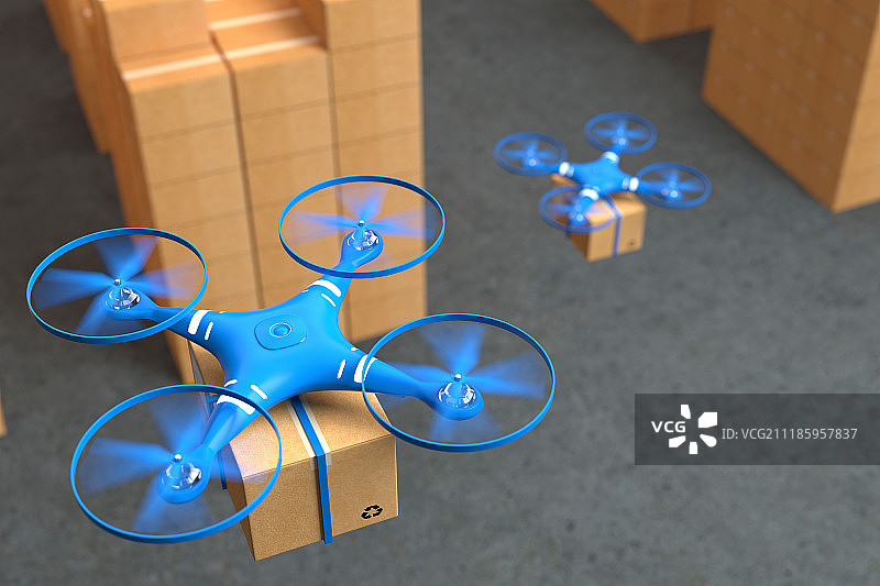3D无人机自动发货图片素材