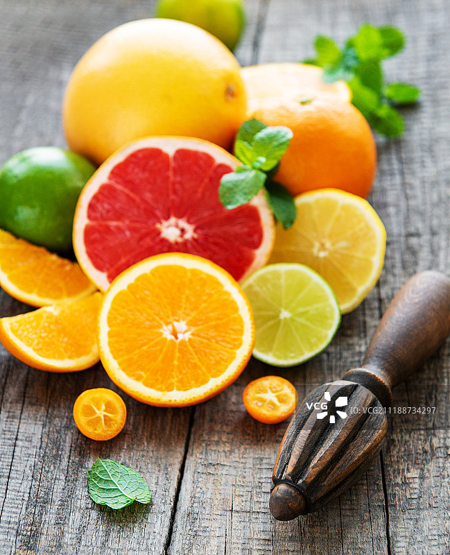 新鲜的柑橘类水果图片素材