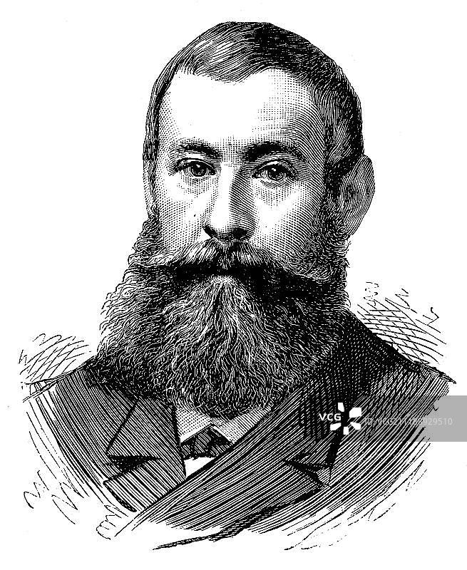 丹尼尔·威尔逊，1840-1919年，法国政治家，木刻，历史版画，1880年图片素材