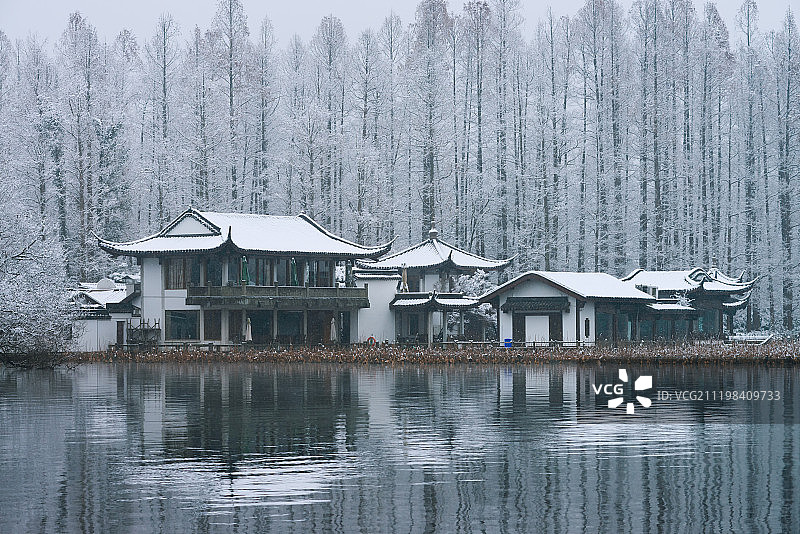 浙江杭州西湖雪景风光图片素材